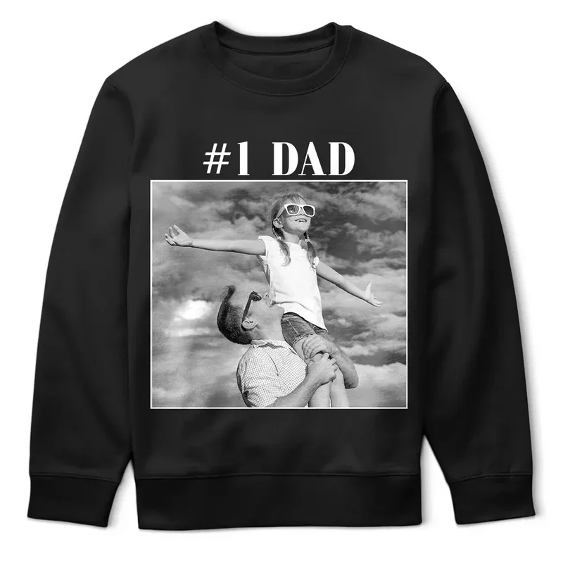 Custom Classic Tee For Dad With Family Photo, Creative Gift From Kids, Heartfelt Everyday Shirt