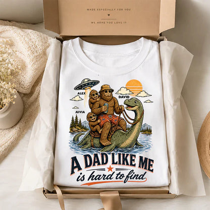 Personalized Bigfoot Classic Tee, A Dad Like Me Retro Lake Monster Shirt, Unique Gift for Dad
