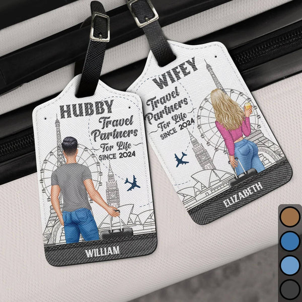 Journey Together - 'Partners For Life' Personalized Combo 2 Luggage Tag Set for Couples - The Perfect Travel Companion Gift