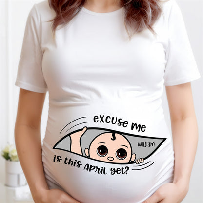 Funny Pregnancy T-Shirt – Customizable “Baby Is Coming” Women’s Tee, Hoodie & Sweatshirt, Perfect Gift for Moms-to-Be