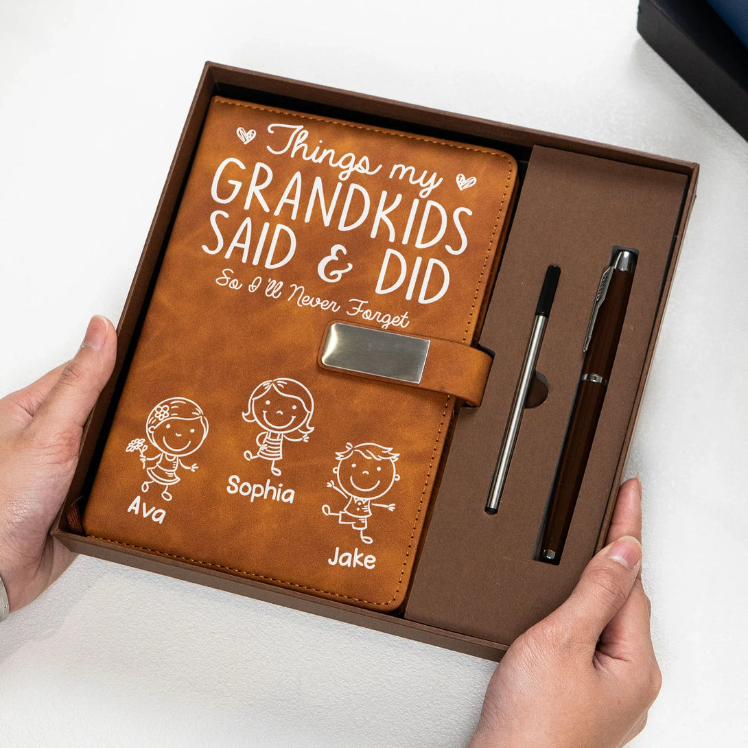 Things My Grandkids Said & Did Metal Buckle Notebook Set, Heartwarming ...