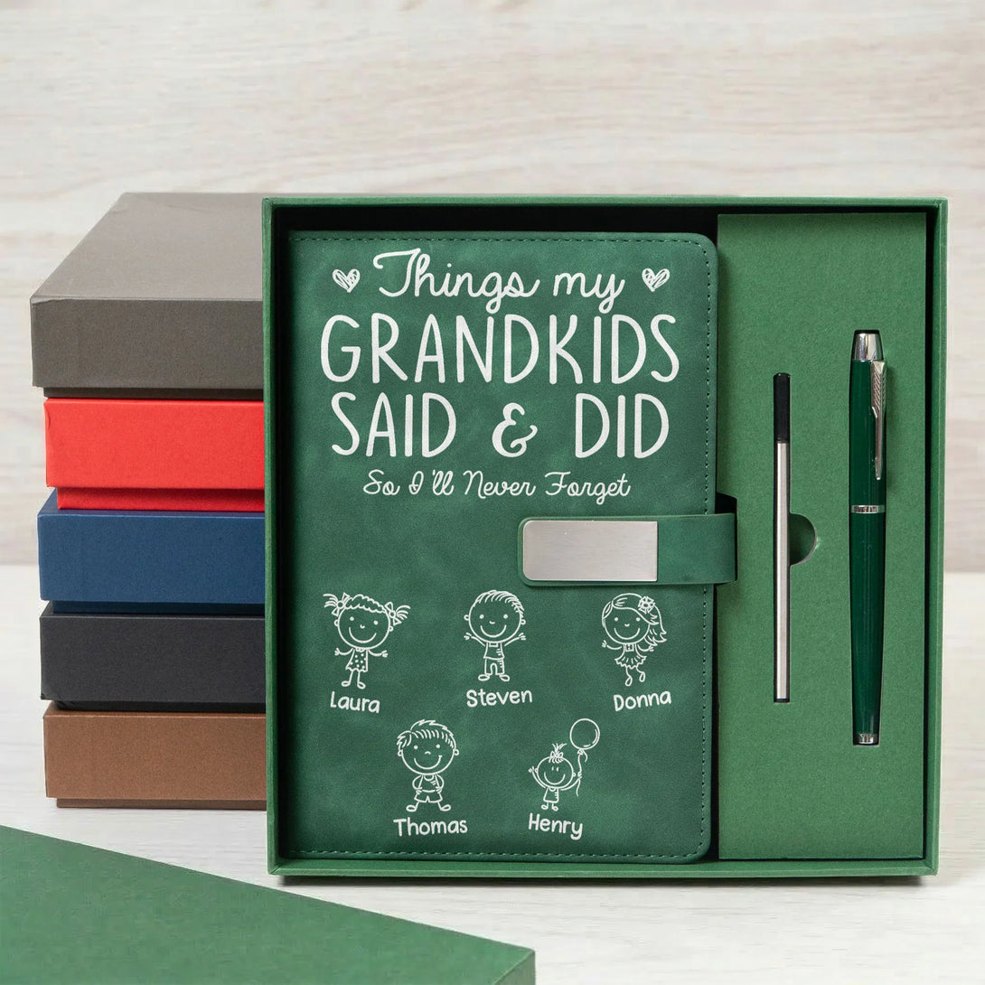 Things My Grandkids Said & Did Metal Buckle Notebook Set, Heartwarming ...