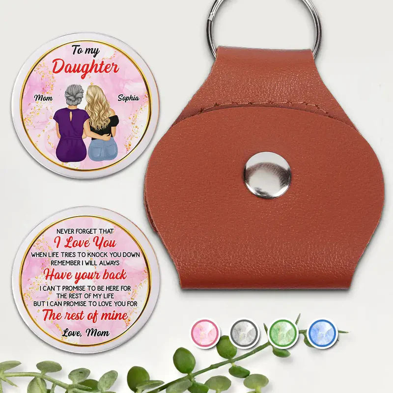 Personalized Pocket Hug for Daughter, Sweet Mom Message Keepsake, Unique Everyday Carry Gift With Love
