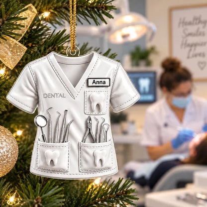 Dentist Uniform Acrylic Ornament, Personalized Festive Keepsake, Creative Gift for Wife, Daughter or Friend