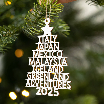 Travel,Christmas,Gift For Yourself,Happy - Travel Goal Destination Of The Year - Personalized Custom Shaped Wooden Ornament