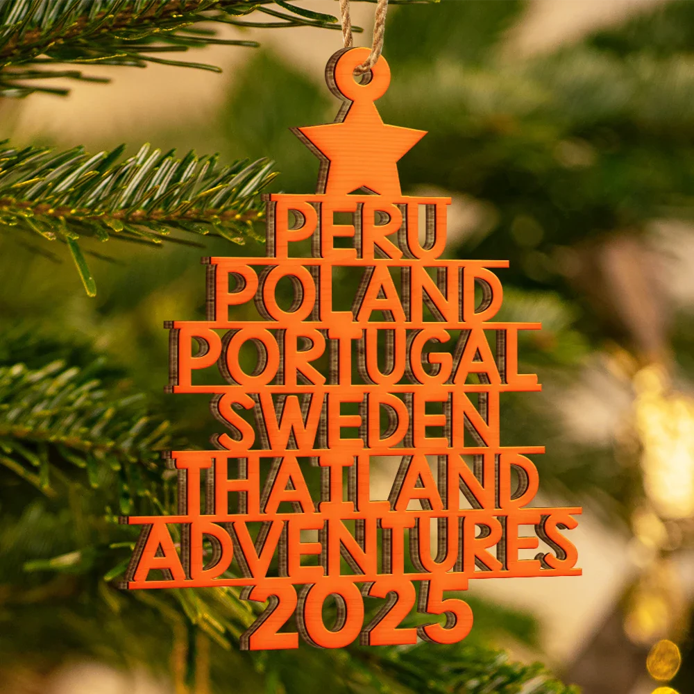 Travel,Christmas,Gift For Yourself,Happy - Travel Goal Destination Of The Year - Personalized Custom Shaped Wooden Ornament