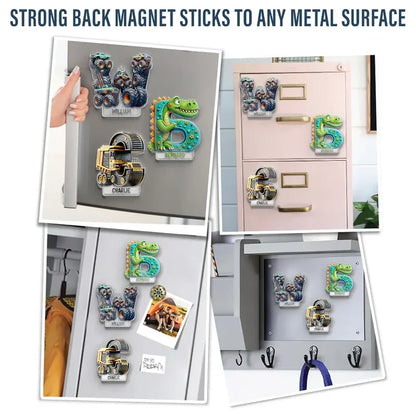 Personalized Acrylic Magnet, Playful Character Alphabet Keepsake for Lockers and Fridges, Unique Gift for Kids