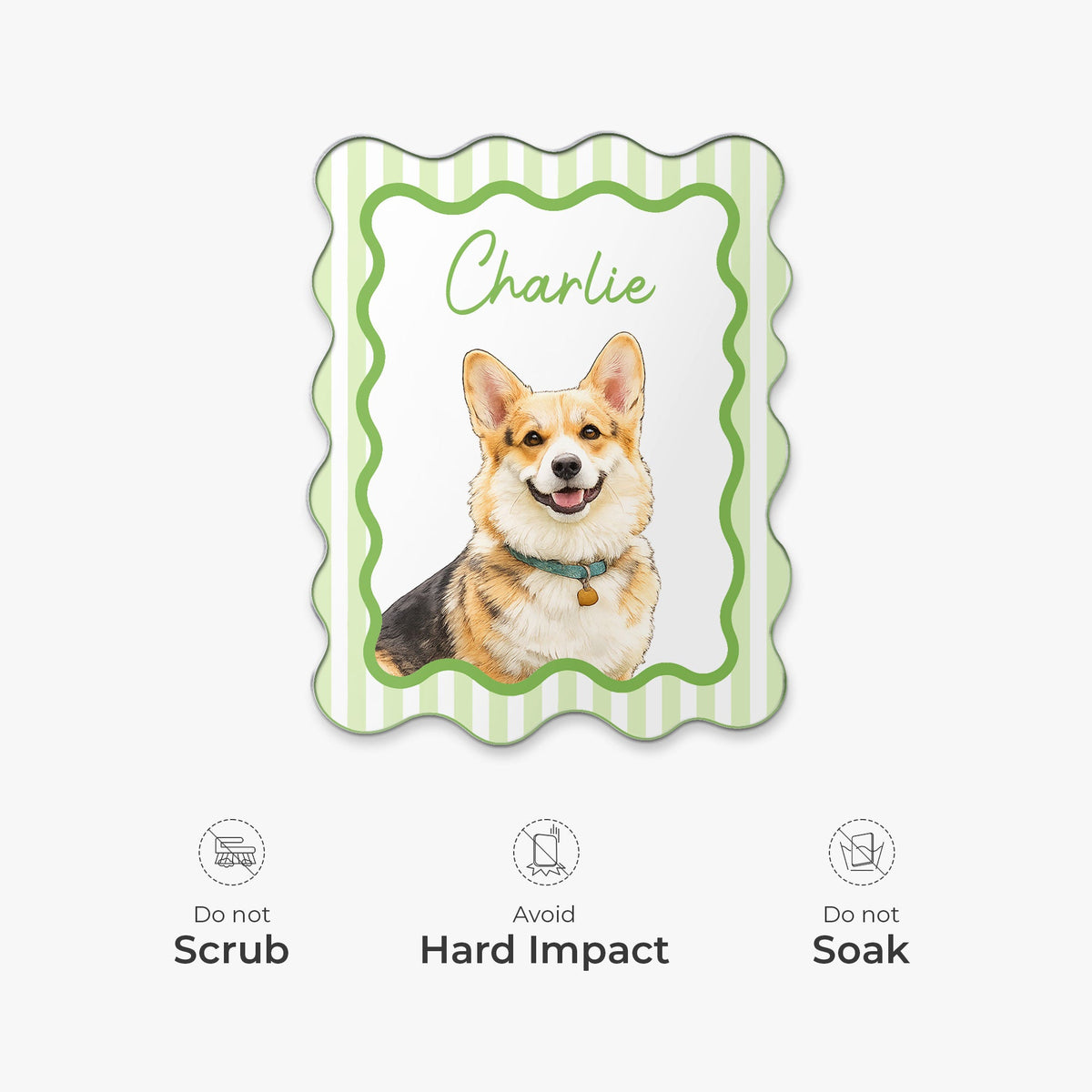 Personalized Acrylic Magnet, Watercolor Seated Pet Portrait for Refrigerator Decor, Unique Gift for Pet Owners