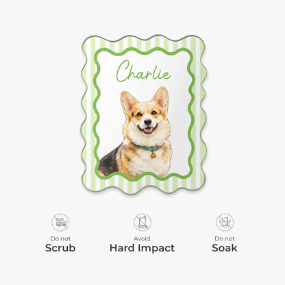 Personalized Acrylic Magnet, Watercolor Seated Pet Portrait for Refrigerator Decor, Unique Gift for Pet Owners