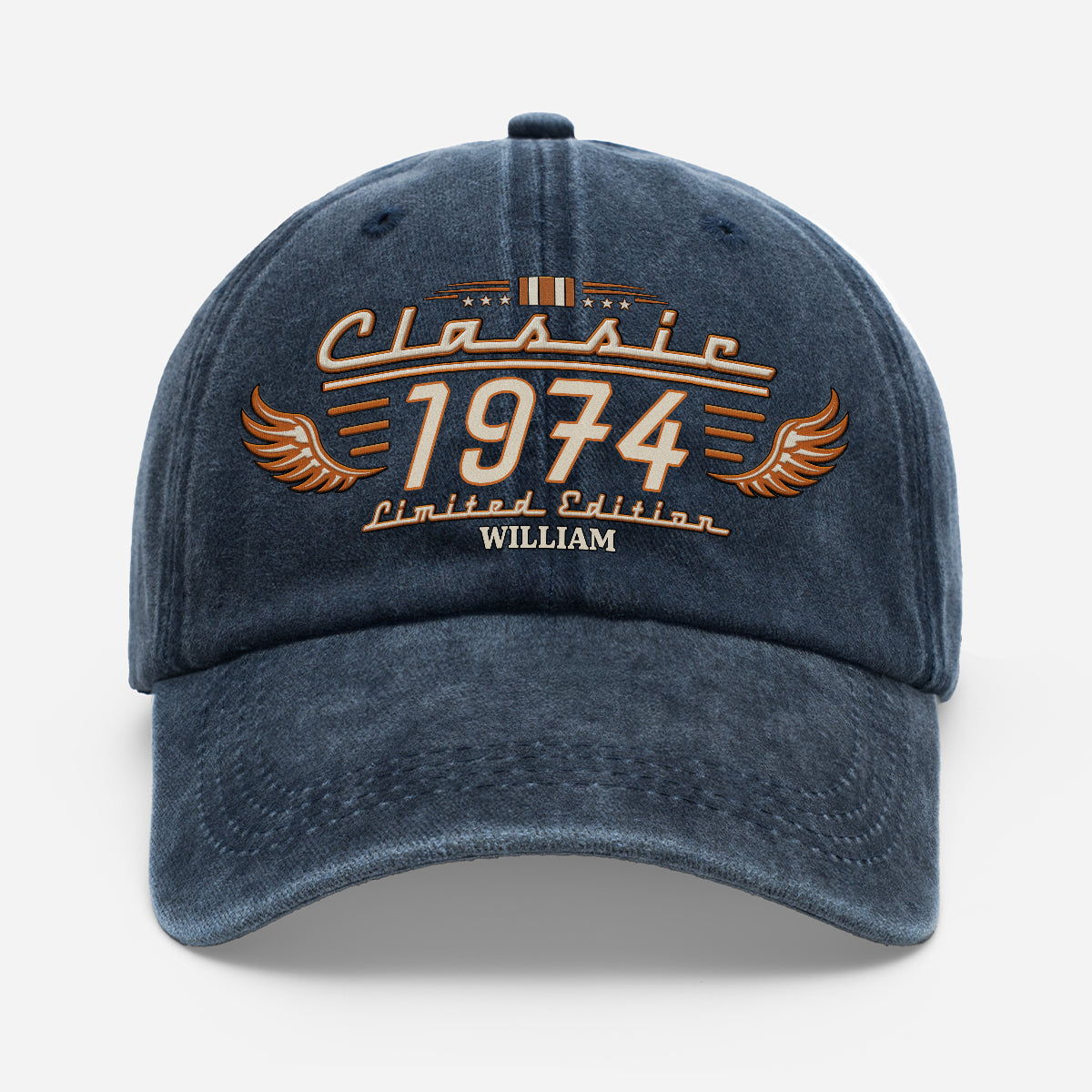 Personalized Washed Denim Baseball Cap, Vintage Look Unique Gift for Dad, Custom Casual Style