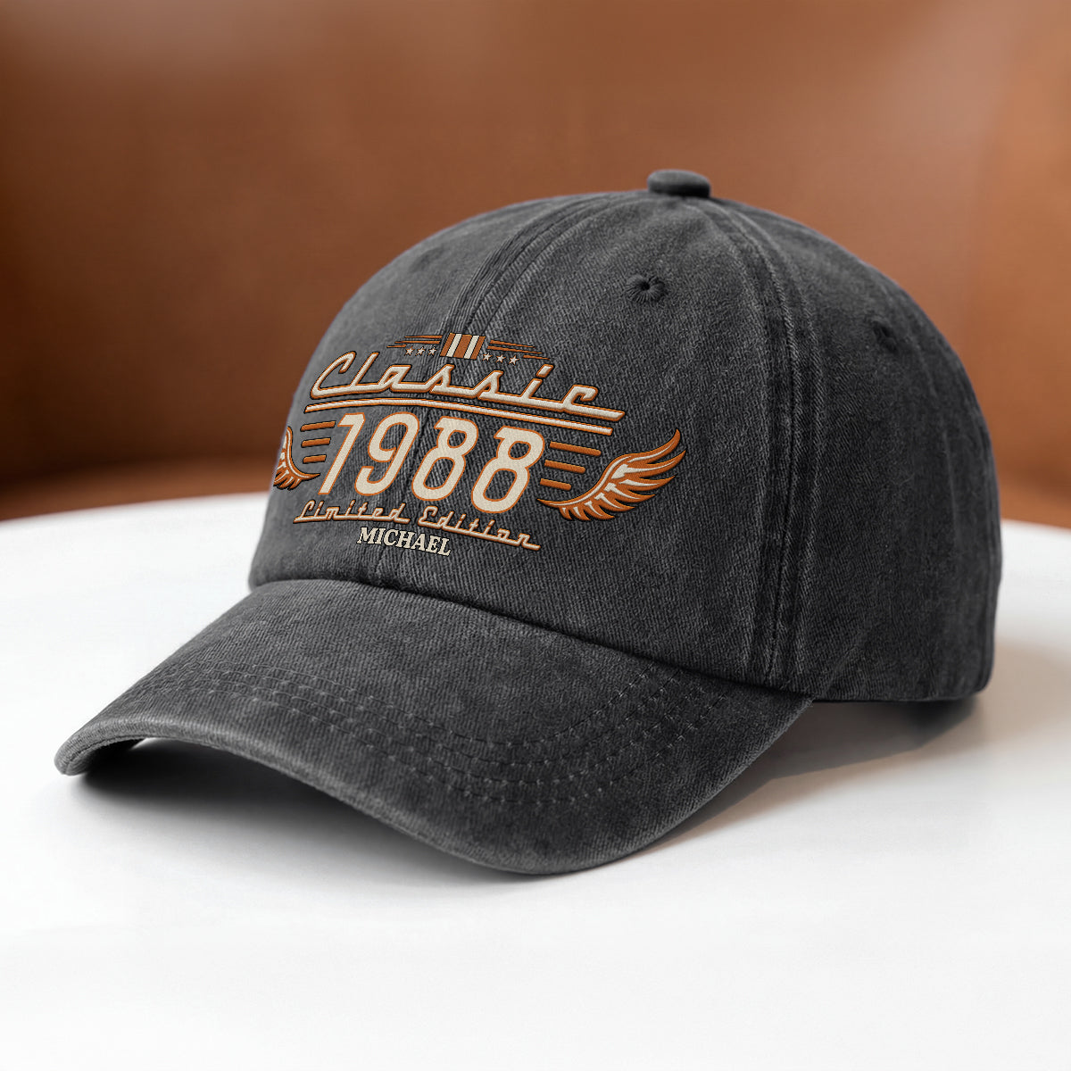 Personalized Washed Denim Baseball Cap, Vintage Look Unique Gift for Dad, Custom Casual Style