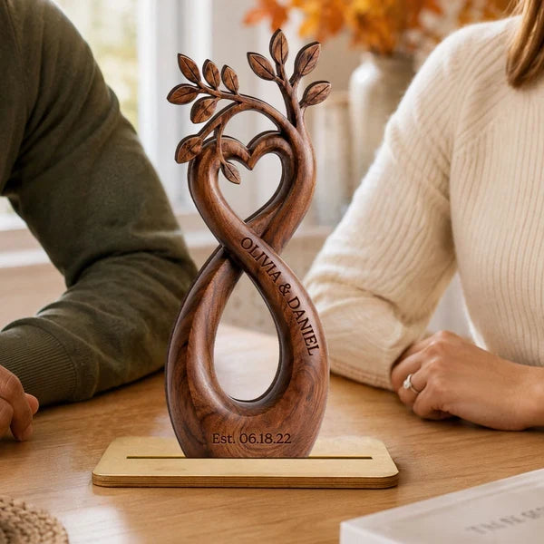 2-Layer Wooden Plaque, Personalized Infinity Heart Tree for a Lasting Bond, Creative Gift for Her or Him