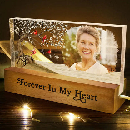 Personalized Block LED Light Plaque Memorial Photo Night Light With 'I'm Always With You' Cozy Glow Unique Sympathy Gift