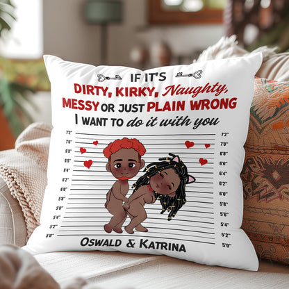 Custom Couple Pillow – “Playful Mugshot” Personalized Design, Romantic Gift for Valentine’s and Anniversaries