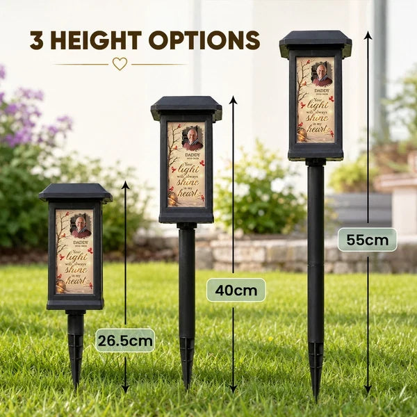 Personalized Solar Garden Stake Light, Cardinal Tribute for an Evening Garden, Unique Sympathy Gift for Family