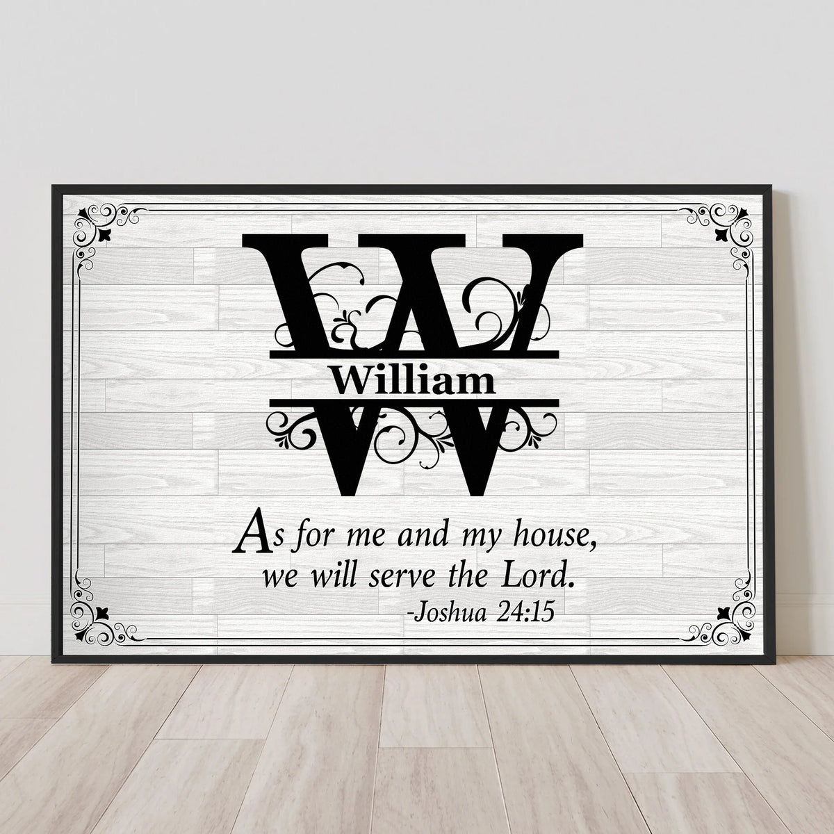 Poster with Monogram Scripture, Modern Farmhouse Wall Art for Entryway, Meaningful Home Blessing, Unique Gift for Parents