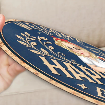Personalized Shaped Metal Sign, Welcome to My Happy Place, Vintage Garden Decor, Unique Gift for Her