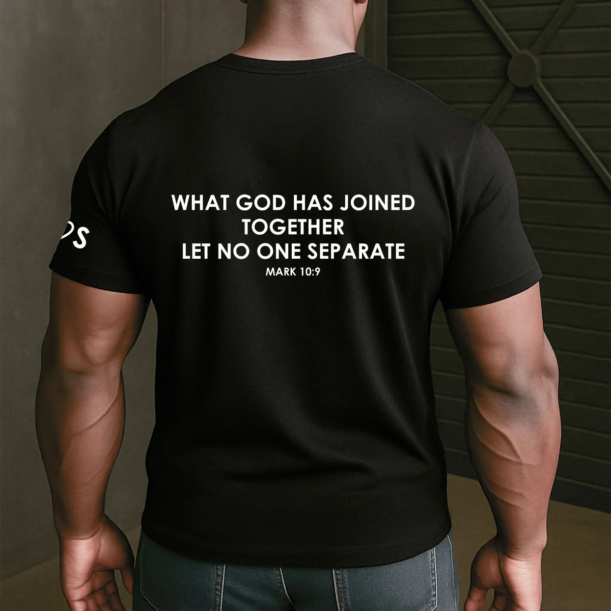 Personalized Dual Print Classic Tee, Scripture Verse With Custom Initials, Unique Gift For Couples