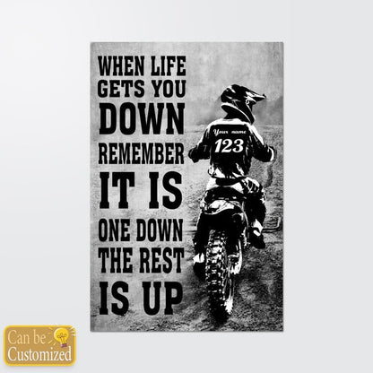 Personalized Dirt Bike Rider Canvas, Black & White Motocross Quote, Unique Gift for Riders