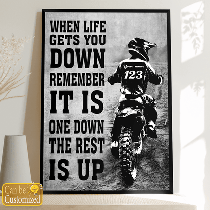 Personalized Dirt Bike Rider Canvas, Black & White Motocross Quote, Unique Gift for Riders