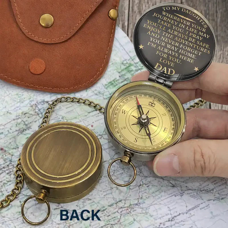 Personalized Compass for Son, Handheld Journey Quote, Unique Creative Gift from Mom & Dad