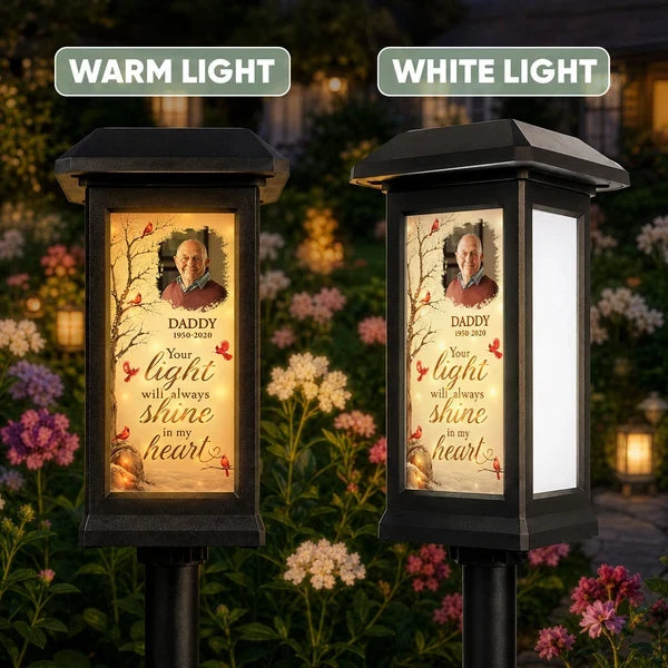 Personalized Solar Garden Stake Light, Cardinal Tribute for an Evening Garden, Unique Sympathy Gift for Family