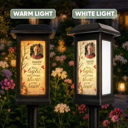 Personalized Solar Garden Stake Light, Cardinal Tribute for an Evening Garden, Unique Sympathy Gift for Family