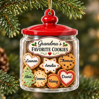 Personalized Acrylic Ornament, Grandma's Cookie Jar on a Christmas Tree, Unique Gift for Grandma