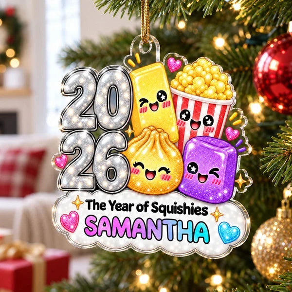 Personalized Acrylic Ornament, Dim Sum and Popcorn Among Tree Lights, Creative Gift for Teens and Friends Who Share Smiles