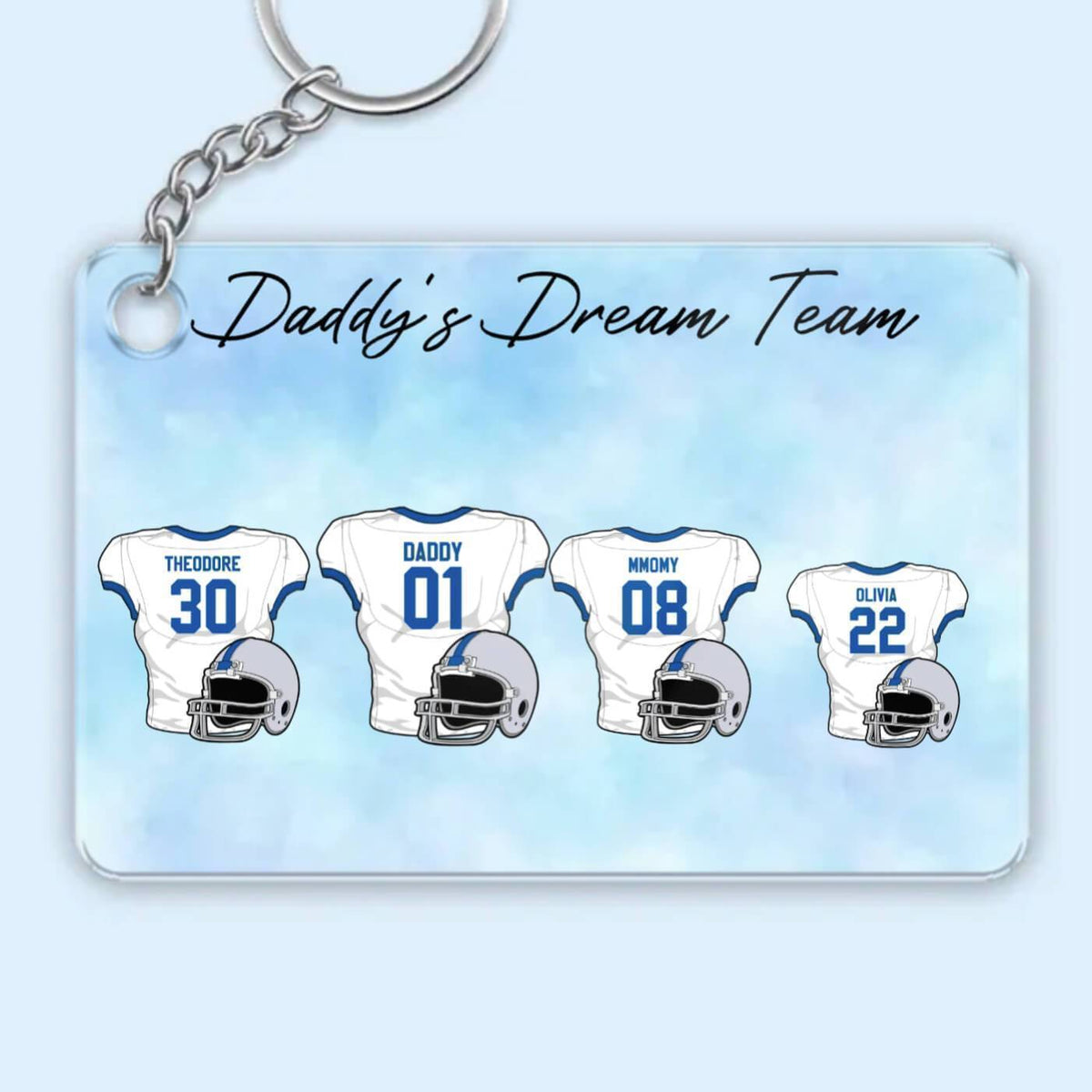 Daddy's Dream Team American Football Personalized Poster or Canvas, Perfect Father's Day Gift for Dad, Grandpa, Husband