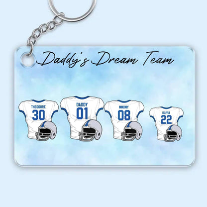 Daddy's Dream Team American Football Personalized Poster or Canvas, Perfect Father's Day Gift for Dad, Grandpa, Husband