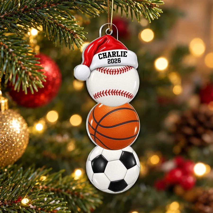 Personalized Acrylic Ornament, Celebrate Their Game on the Christmas Tree, Creative Gift for Kids and Sports Fans