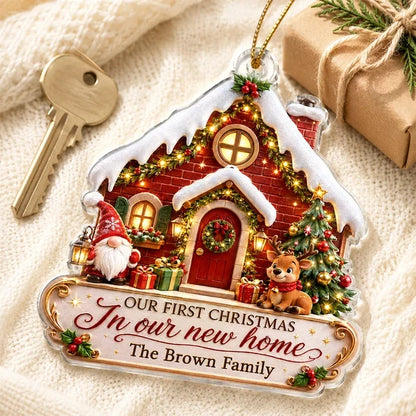Our First Christmas in Our New Home Personalized Acrylic Ornament, Heartwarming Creative Gift for New Homeowners
