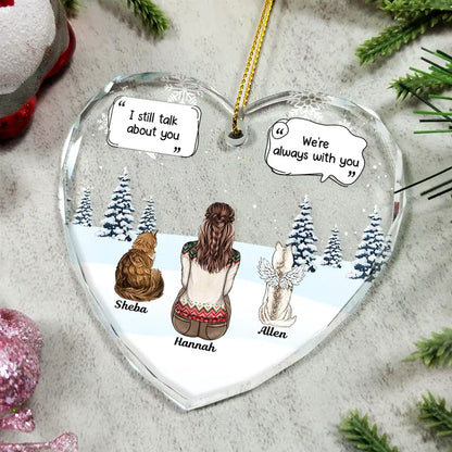 Personalized Crystal Heart Pet Memorial Ornament