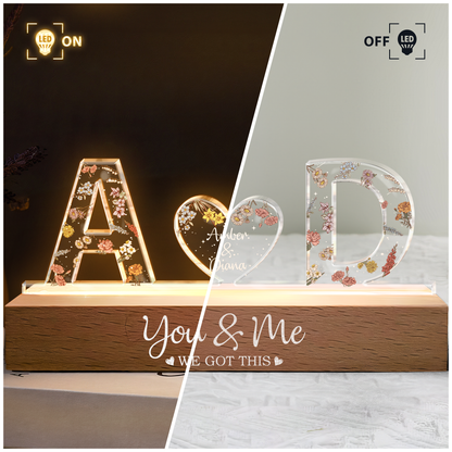 Personalized Shaped Acrylic Block LED Plaque Night Light You & Me We Got This Unique Gift for Couples