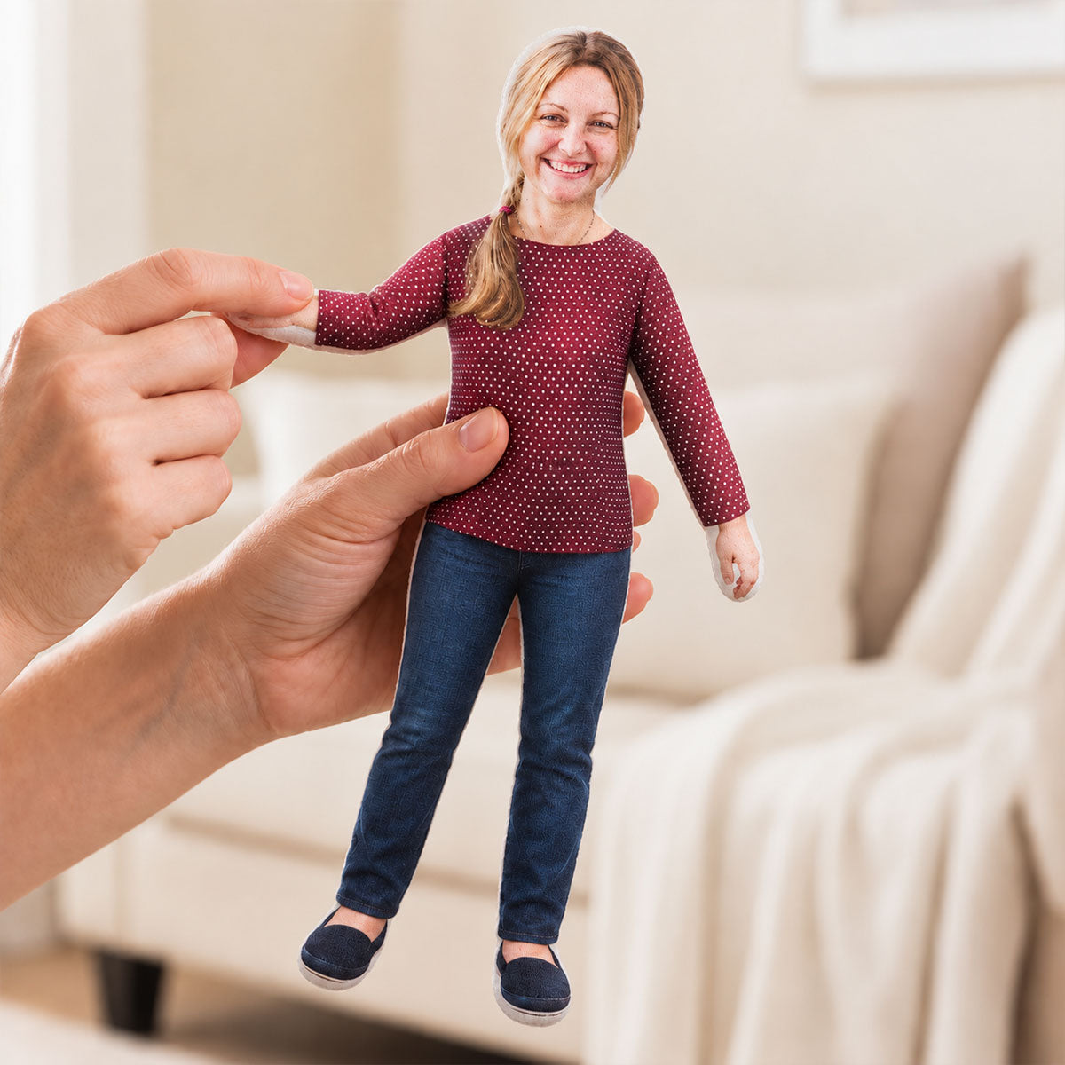 Personalized Photo Squishy Plush Doll, Handheld Poseable Mini Me, Unique Gift for Friends