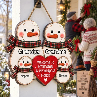 Personalized Wooden Sign, Welcome to Grandma & Grandpa's House, Heartwarming Creative Gift for Grandparents