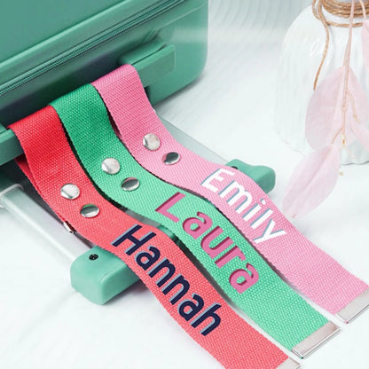 Personalized Name Luggage Handle Strap, Custom Color Suitcase Identifier, Unique Travel Gift for Travelers