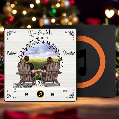 Personalized Acrylic Music Magnet for Couples – You & Me Scenic Field Design, Romantic Fridge Decor, Unique Gift