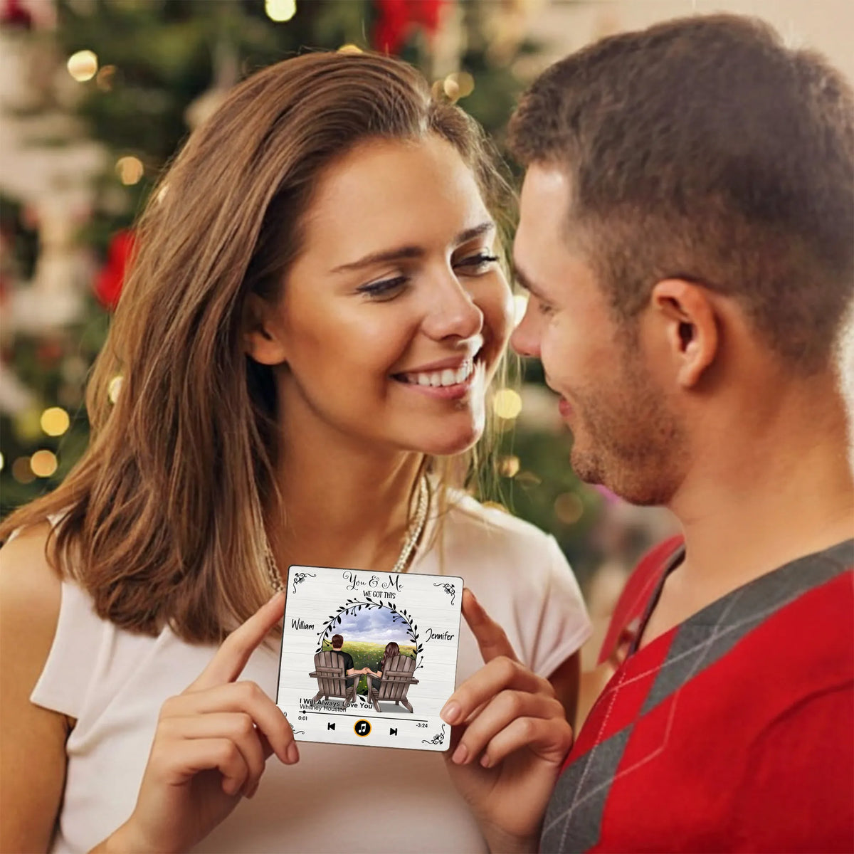 Personalized Acrylic Music Magnet for Couples – You & Me Scenic Field Design, Romantic Fridge Decor, Unique Gift