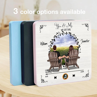 Personalized Acrylic Music Magnet for Couples – You & Me Scenic Field Design, Romantic Fridge Decor, Unique Gift