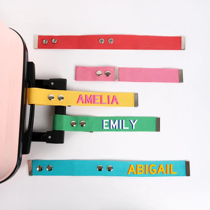 Personalized Name Luggage Handle Strap, Custom Color Suitcase Identifier, Unique Travel Gift for Travelers