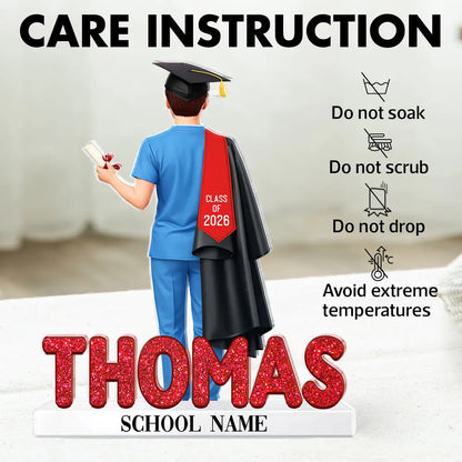 Personalized Shaped Acrylic Block Plaque for Nurse Graduation, Class Design Keepsake, Unique Gift for Her