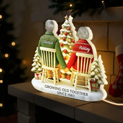 Custom Couple Acrylic Light Box with Cozy Christmas Tree, Soft Bedroom Lamp and Unique Romantic Gift