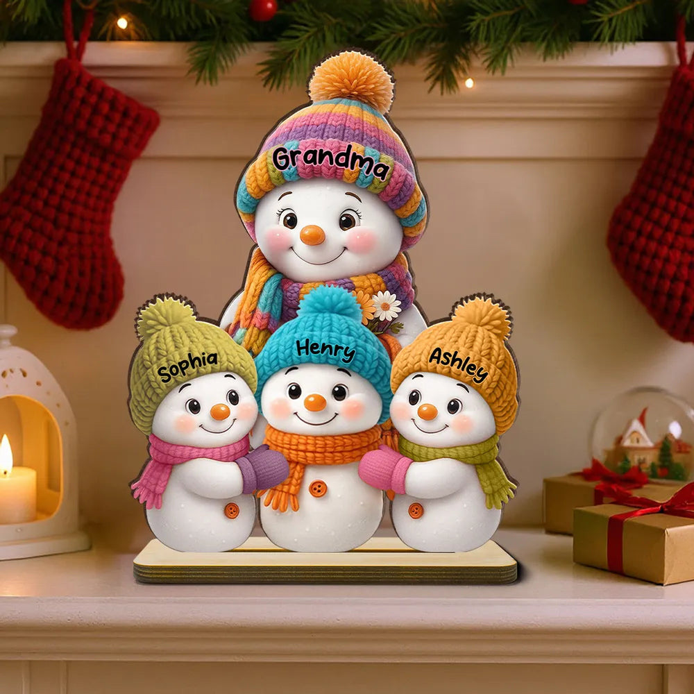 Fridge Magnet Snowman Family, removable kitchen décor for holiday kitchens, cozy colors, gift-ready keepsake for parents, grandparents, and kids