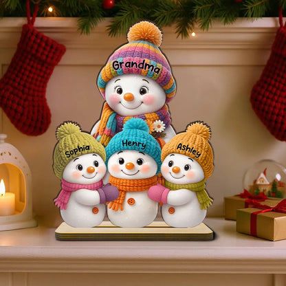 Fridge Magnet Snowman Family, removable kitchen décor for holiday kitchens, cozy colors, gift-ready keepsake for parents, grandparents, and kids