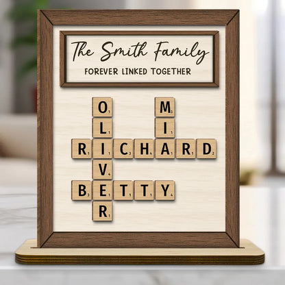 Personalized 2-Layer Wooden Plaque – Family Name Puzzle Sign, Gift-Ready Keepsake for Home Décor