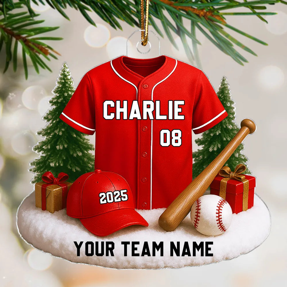 Custom Baseball Jersey Acrylic Ornament with name & number personaliza ...