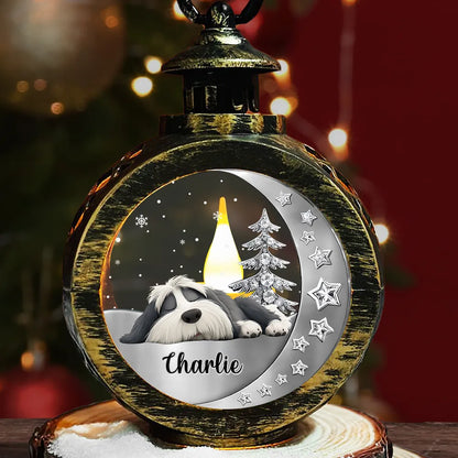 Pet Memorial Lantern Ornament with glowing moon design, warm remembrance gift for pet lovers