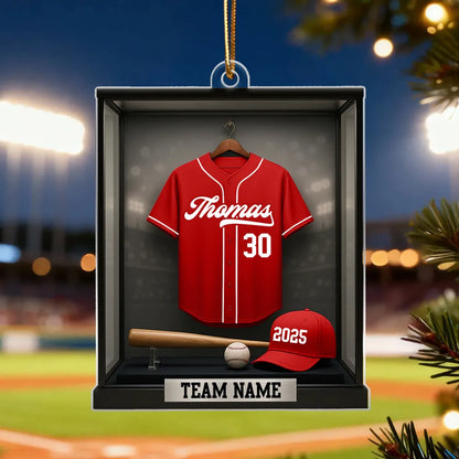 Acrylic Ornament Baseball Jersey Shadow-Box Look for Christmas Tree, Stadium Lights Vibe, Unique Gift for Players, Sons, Daughters, Grandkids
